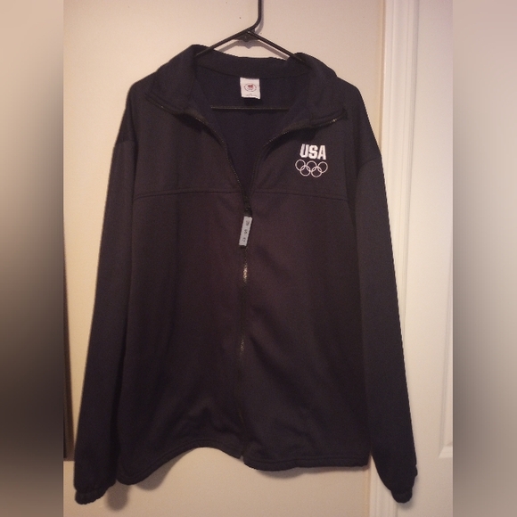 USA Olympic Committee men's long sleeve zip up/warm up jacket - Picture 2 of 5